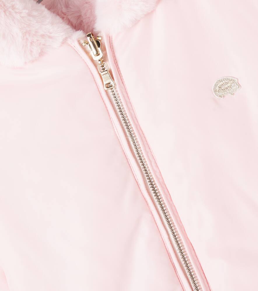 Tartine Et Chocolat Reversible Faux Fur-trimmed Puffer Jacket In Pink