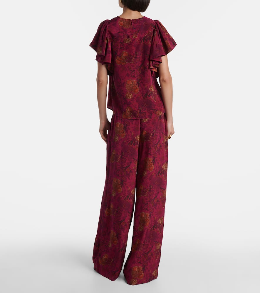 Ulla Johnson Lena Floral Silk Crêpe De Chine Top In Multi