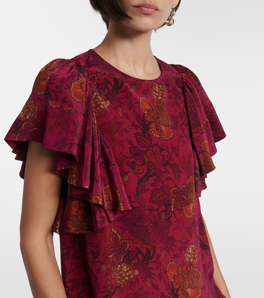 Ulla Johnson Lena Floral Silk Crêpe De Chine Top In Multi
