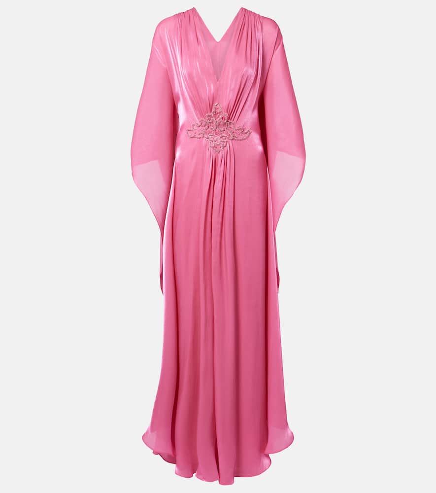 Costarellos Embellished Draped Kaftan In Pink