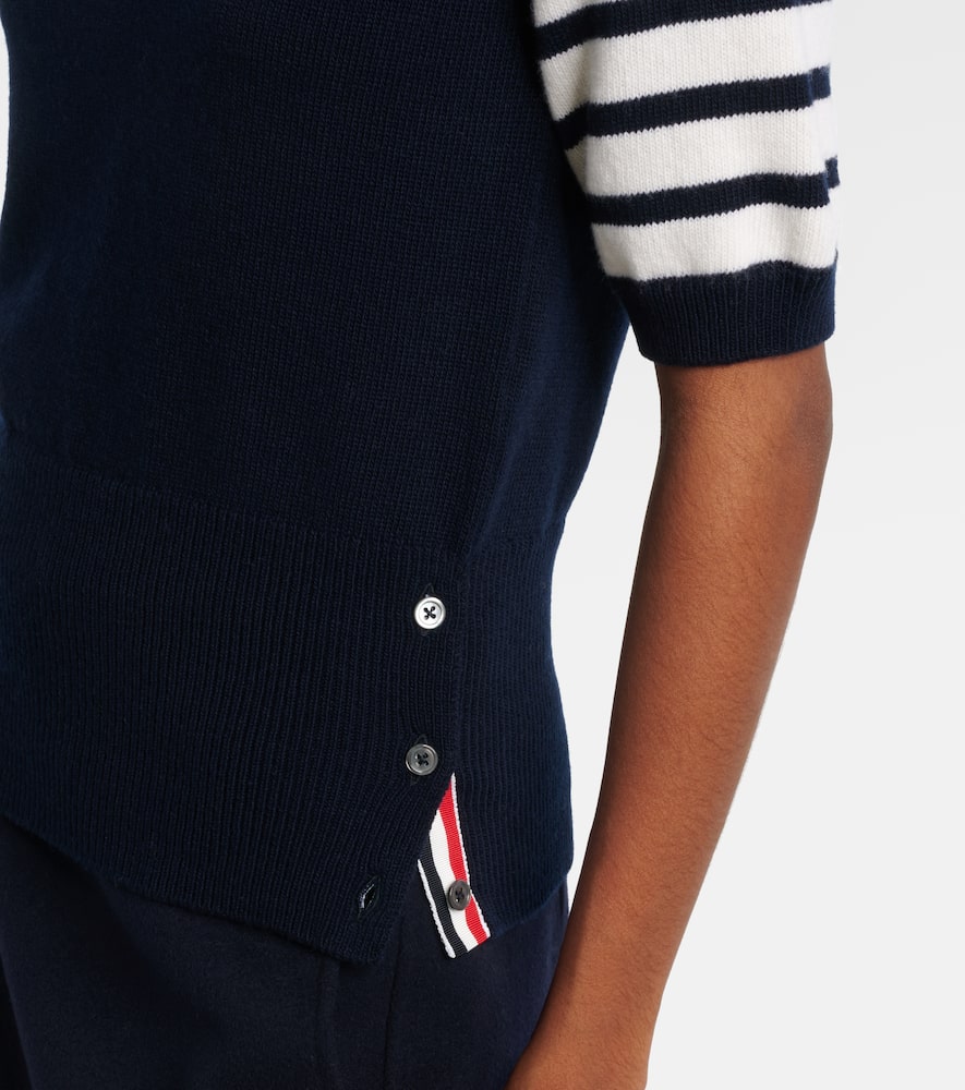 Thom Browne 4-bar Knitted Virgin Wool Sweater In Blue