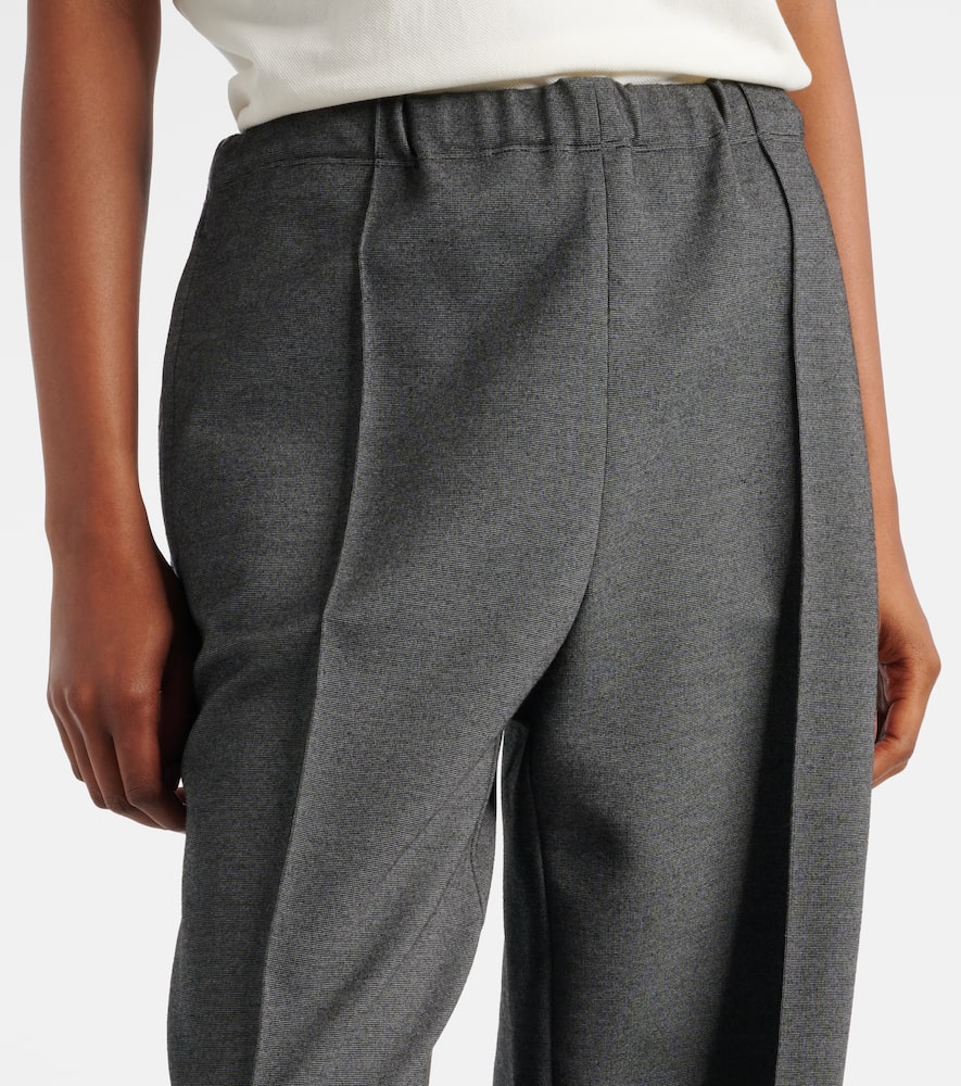 Miu Miu Knitted Straight Pants In Gray