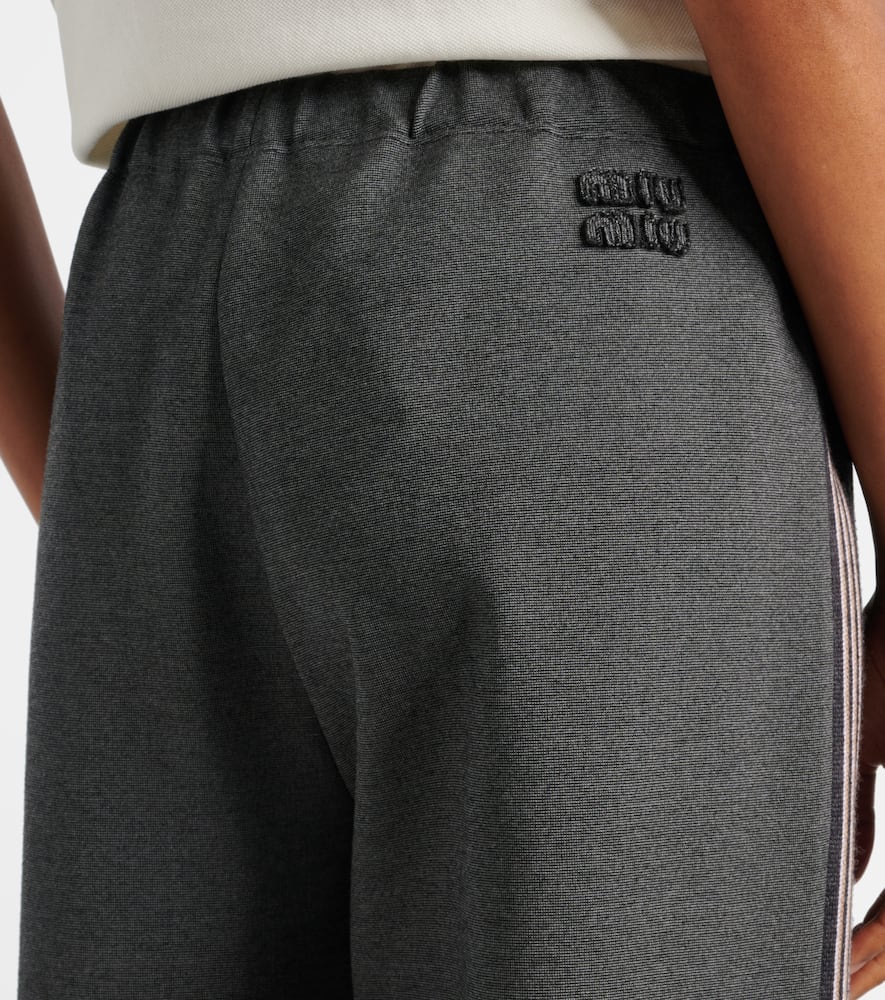 Miu Miu Knitted Straight Pants In Gray