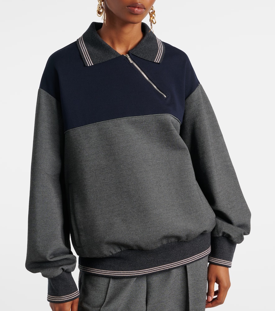 Miu Miu Knitted Straight Pants In Gray