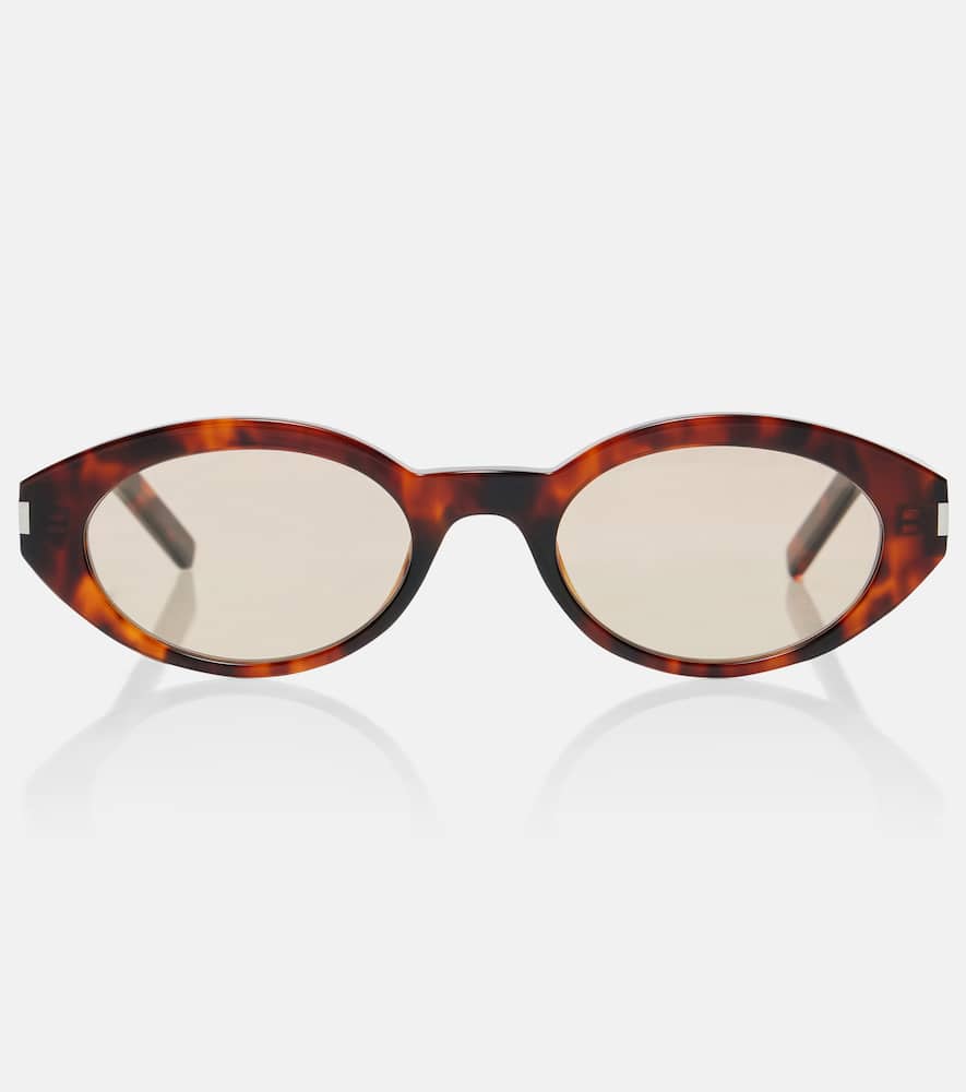 Saint Laurent Sl 567 Oval Sunglasses In Brown