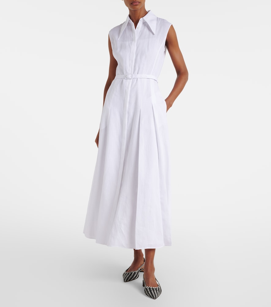 Gabriela Hearst Durand belted linen shirt dress
