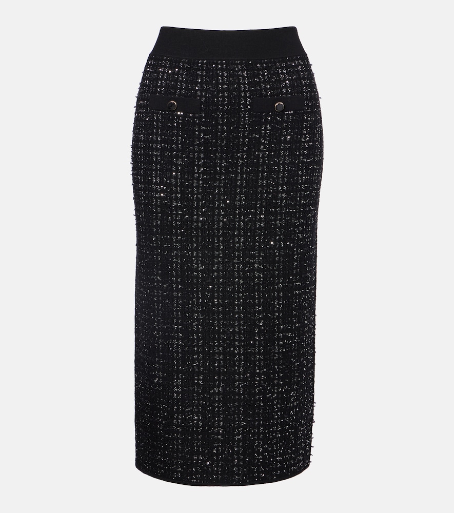 Veronica Beard Women's Black Corbin Tweed Midi Skirt UK Size 14 - Mytheresa