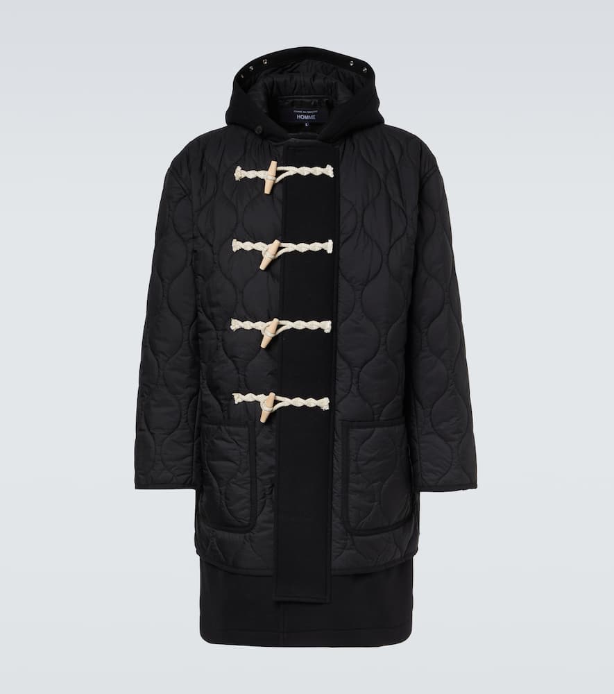 Comme Des Garçons Homme Deux Comme Des Garçons Homme Quilted Wool Duffel Coat In Black