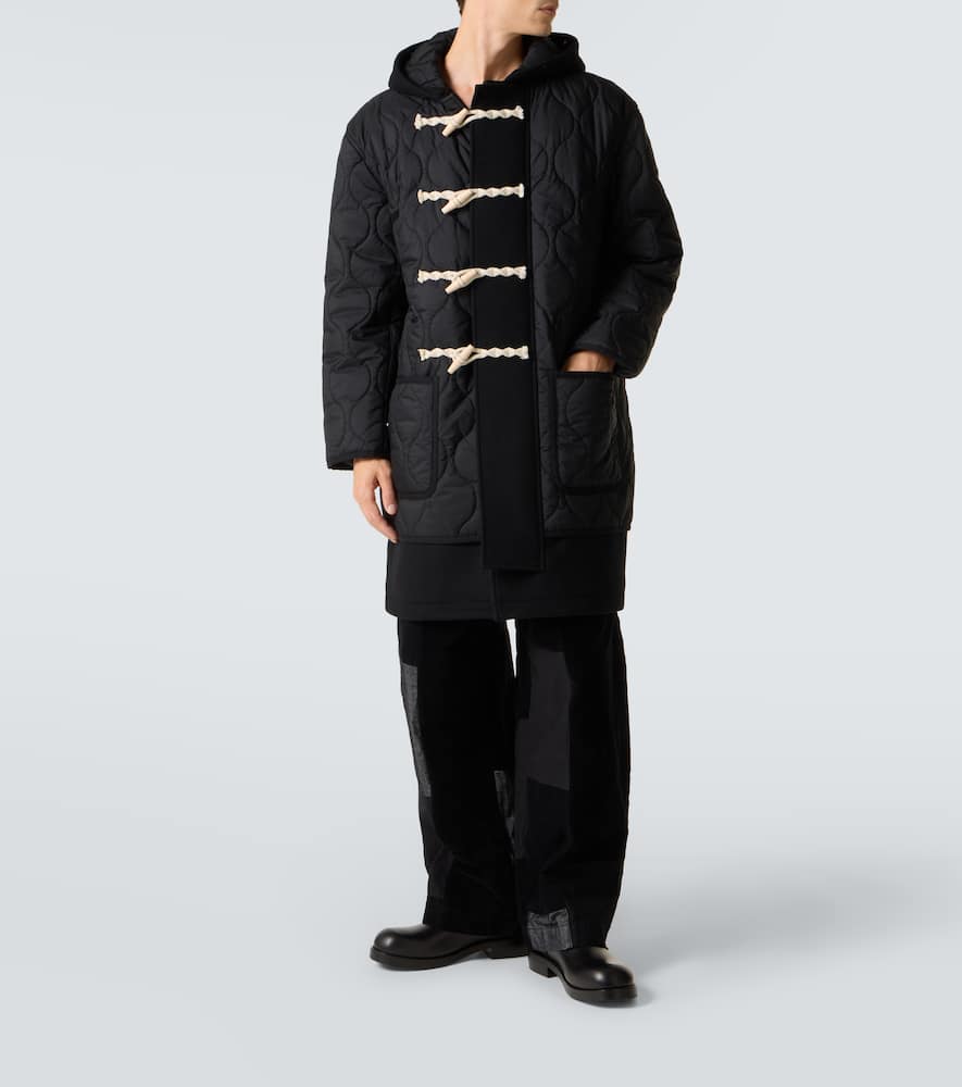 Comme Des Garçons Homme Deux Comme Des Garçons Homme Quilted Wool Duffel Coat In Black