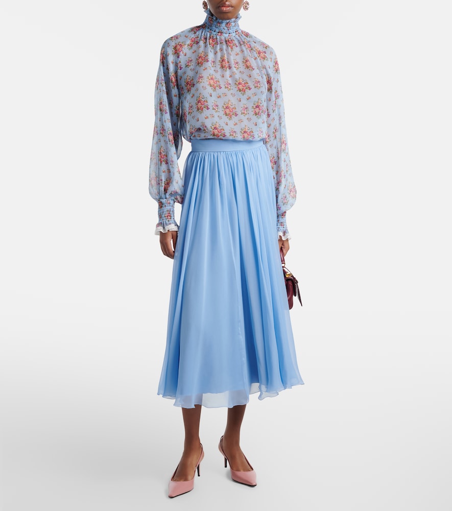 Dolce&gabbana Dolce&gabbana Silk Chiffon Midi Skirt 