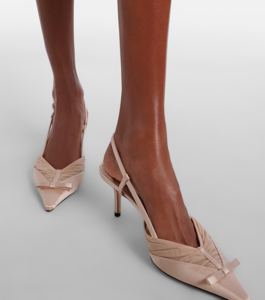 Jimmy Choo Afia 65 satin slingback pumps