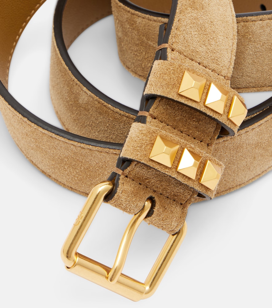  Valentino Garavani Valentino Garavani Gürtel Rockstud Aus Veloursleder 