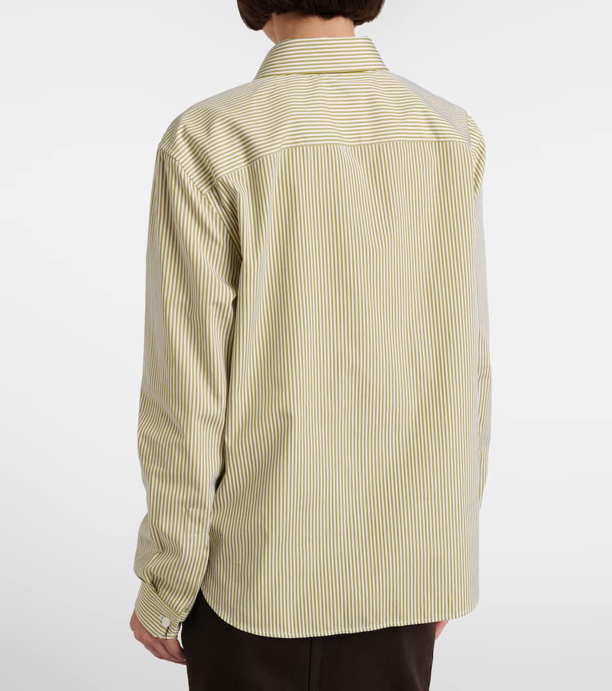 Saint Laurent Striped Cotton Shirt In Neutral