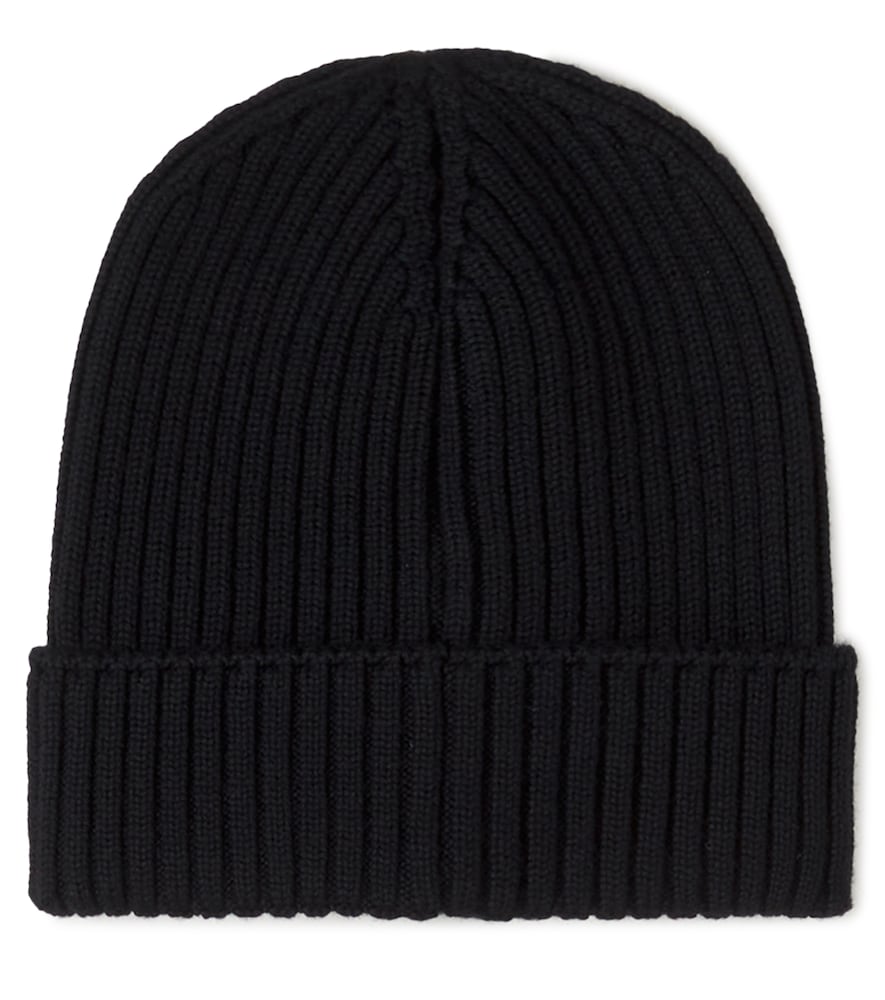  Moncler Enfant Moncler Enfant Logo Ribbed-knit Wool Beanie 