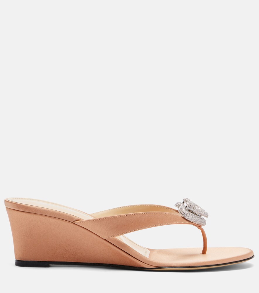  Mach & Mach Mach & Mach Wedge-sandalen Double Heart Aus Satin 