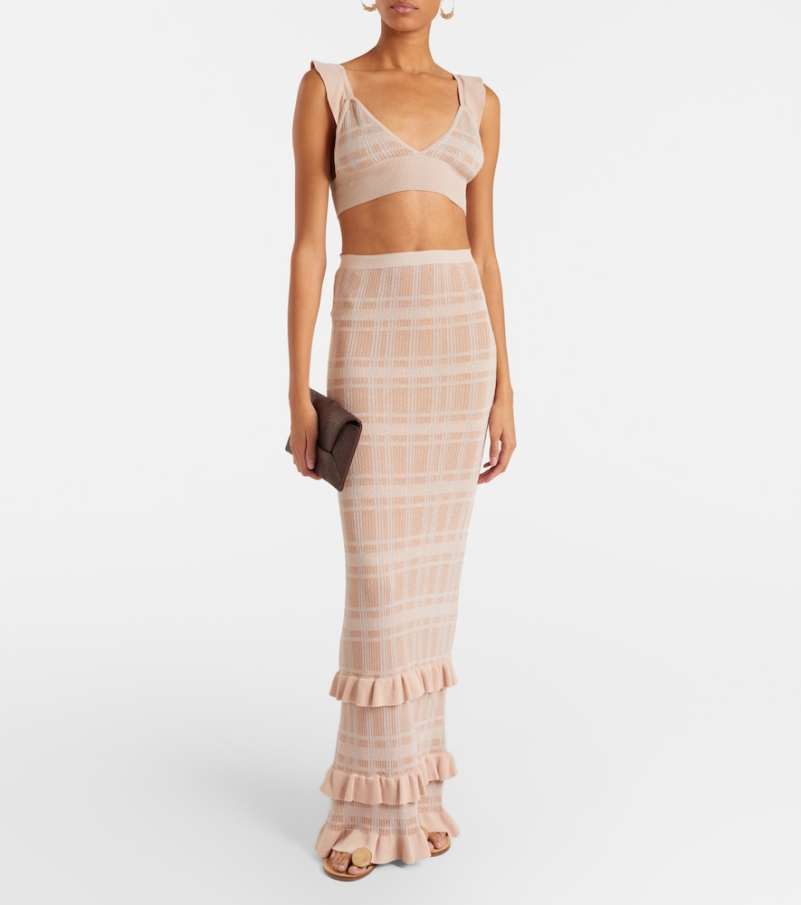  Bananhot Bananhot Petra Checked Ribbed-knit Bra Top 