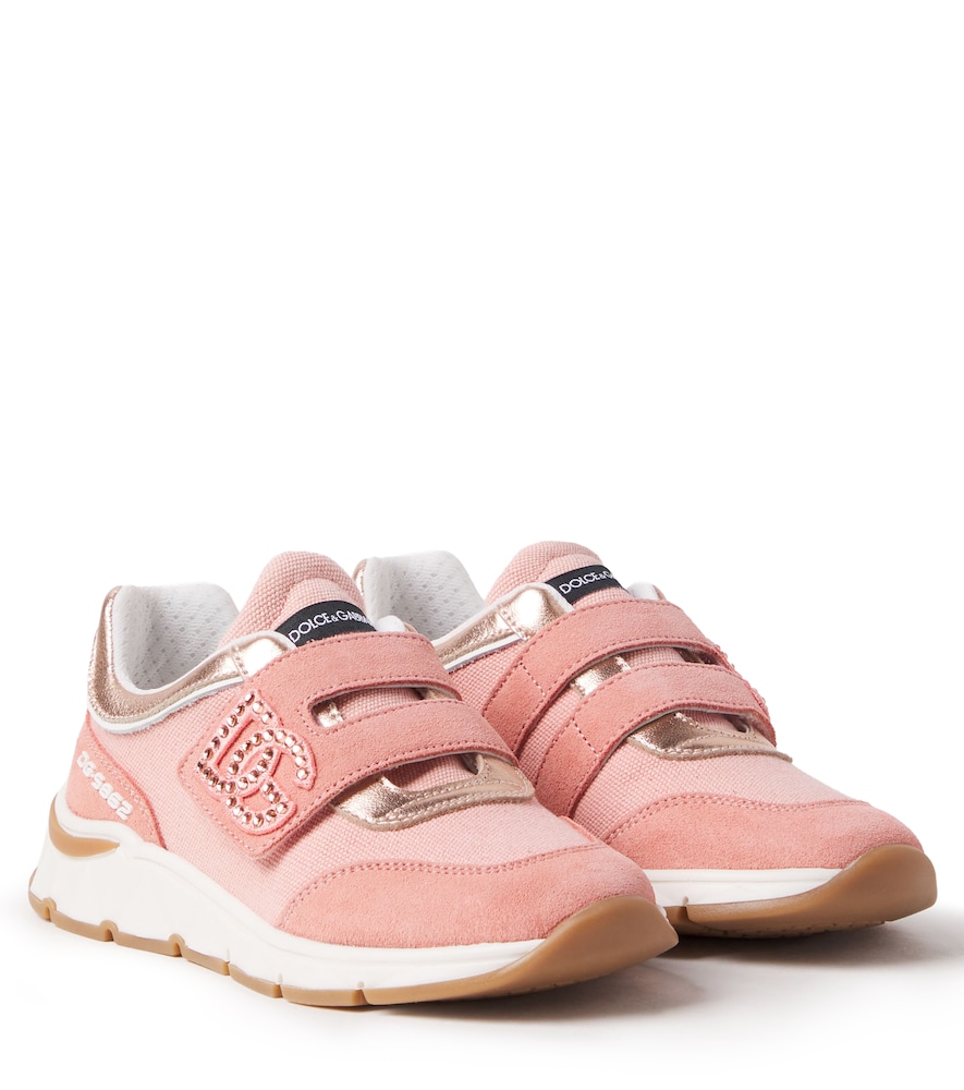 Dolce&Gabbana Kids Pink Dg Suede-Trimmed Sneakers UK Size 12.5 - Mytheresa