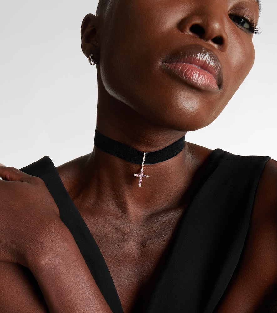 Mateo 14kt gold choker with sapphires and diamonds