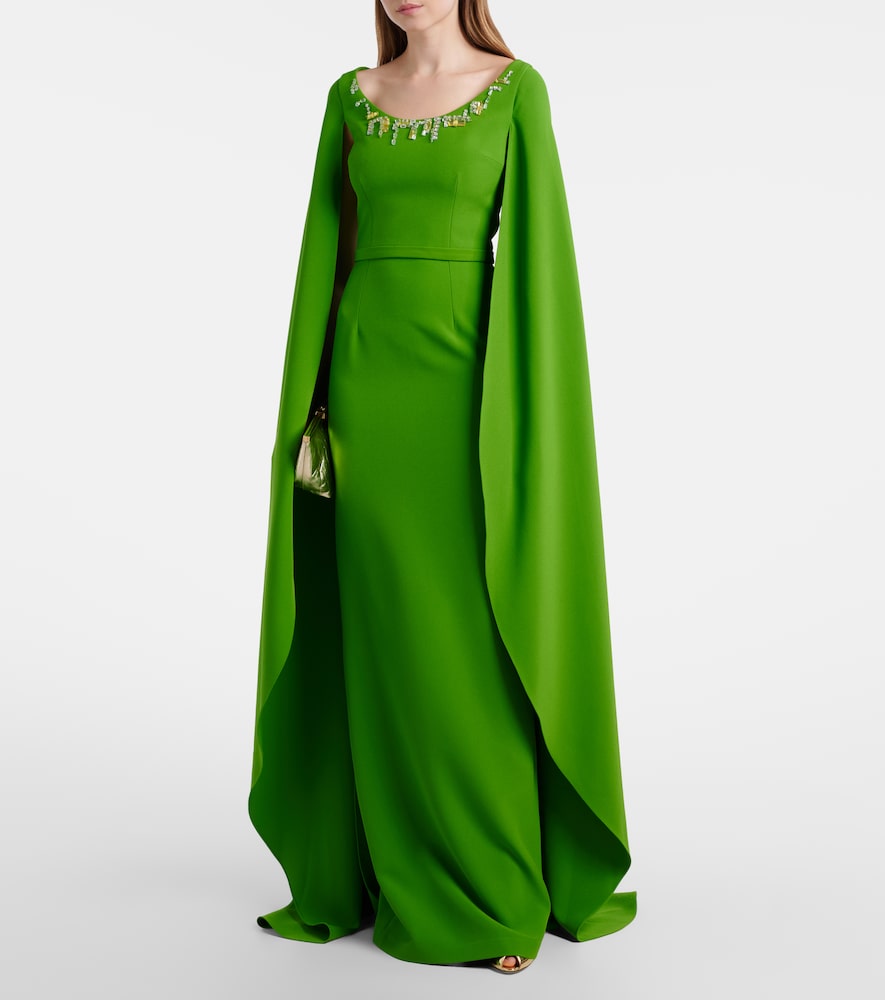 Safiyaa Agata embellished crêpe gown