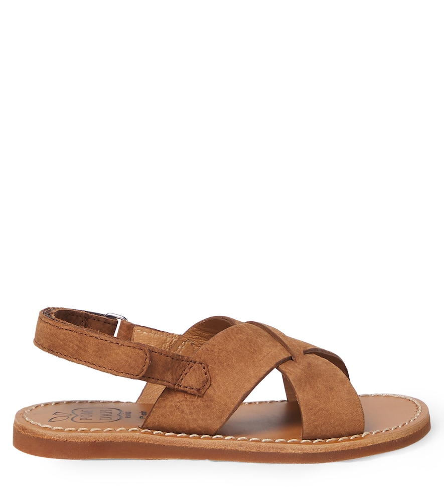  Pom D'api Pom D'api Sandalen Plage-stitch Cross Aus Veloursleder 