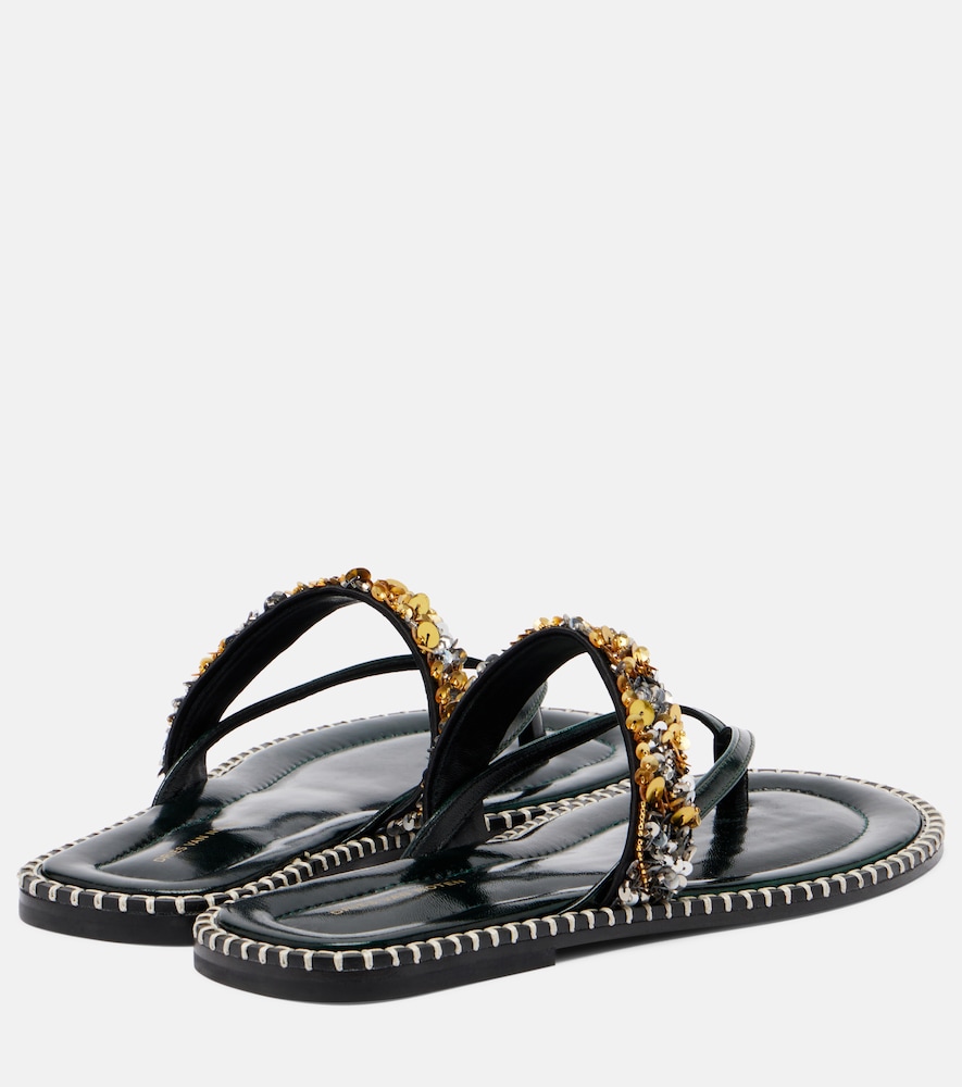  Dries Van Noten Dries Van Noten Sandalen Aus Leder Mit Pailletten 