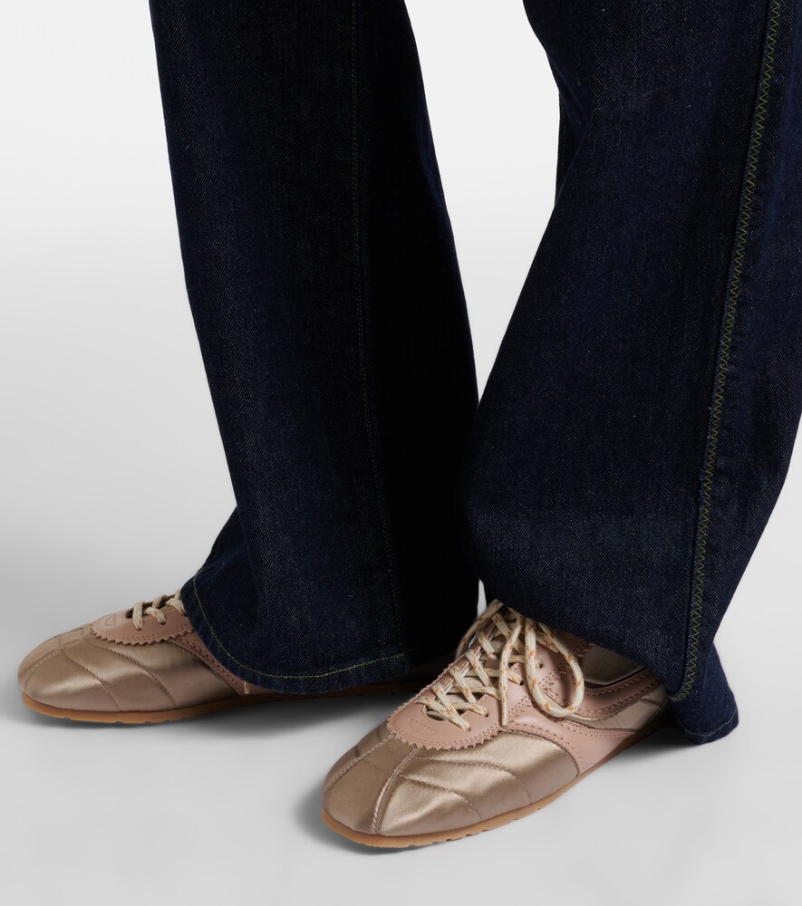 Dries Van Noten Satin and leather sneakers