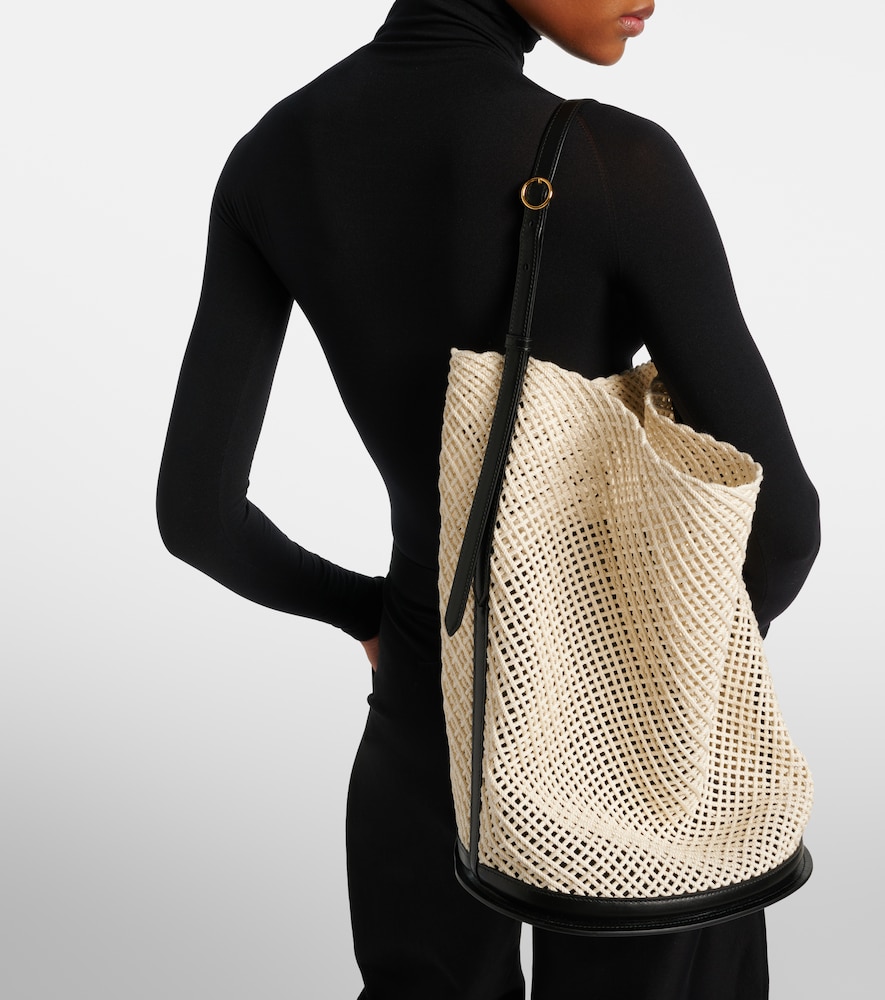 Alaïa Hip Large leather-trimmed bucket bag