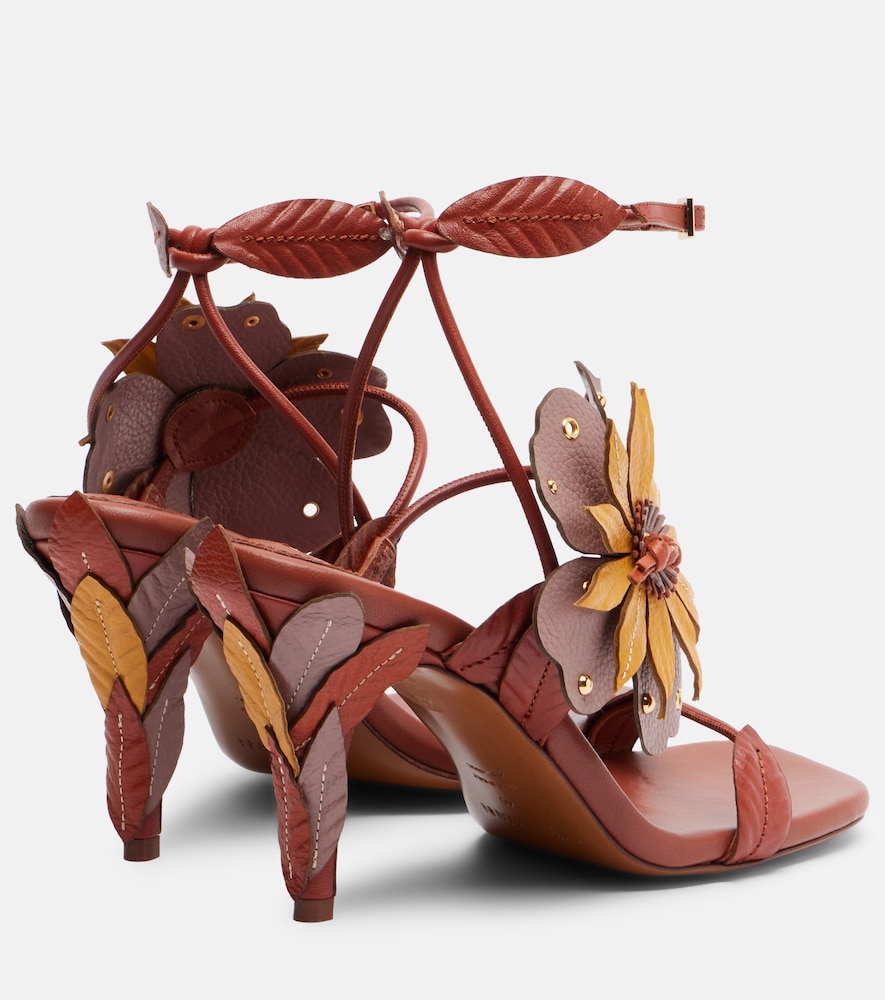  Zimmermann Zimmermann Brightside Floral-applique Leather Sandals 