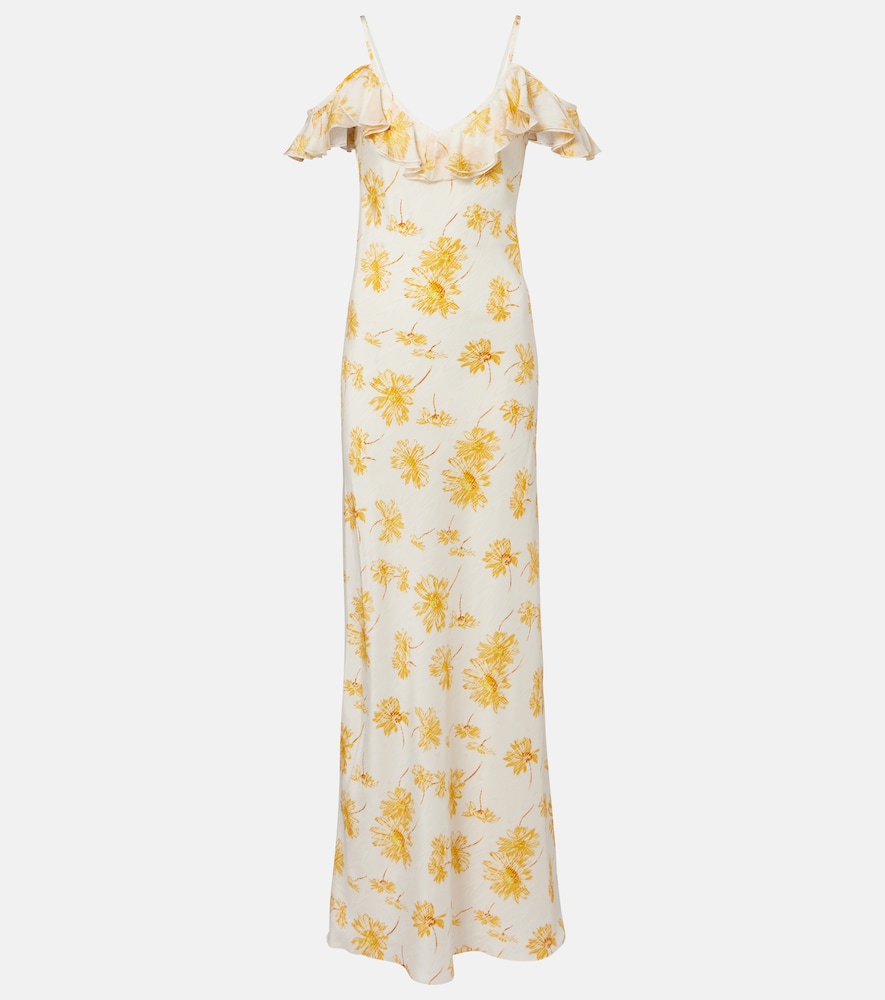 Rodarte Floral ruffled silk moiré slip dress | Thumbnail 6 Rodarte Floral ruffled silk moiré slip dress | Thumbnail 6