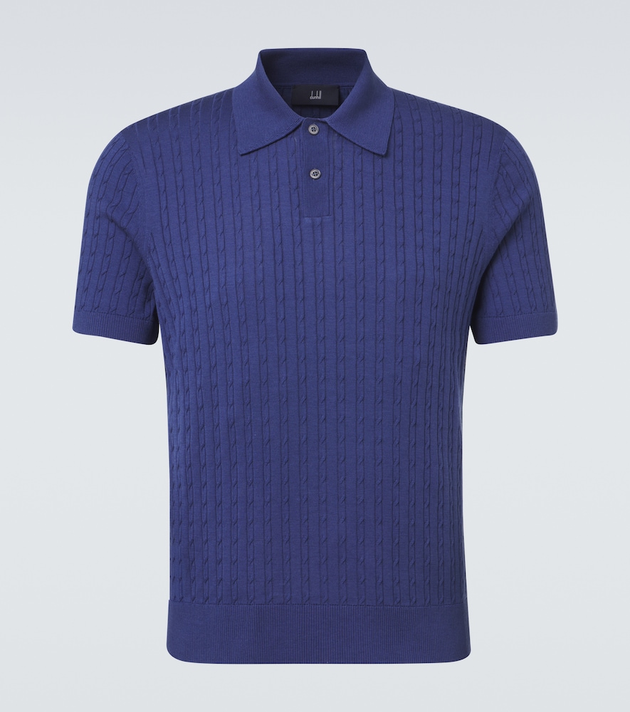 Dunhill Cotton And Silk Sweater In Blue