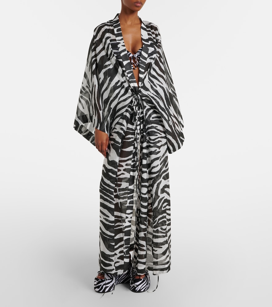 The Attico Zebra-print cotton muslin kaftan