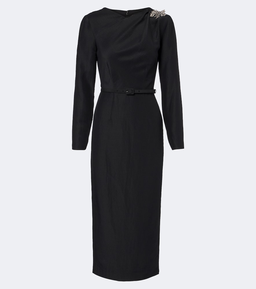 Midikleid aus Jacquard mit Kristallen