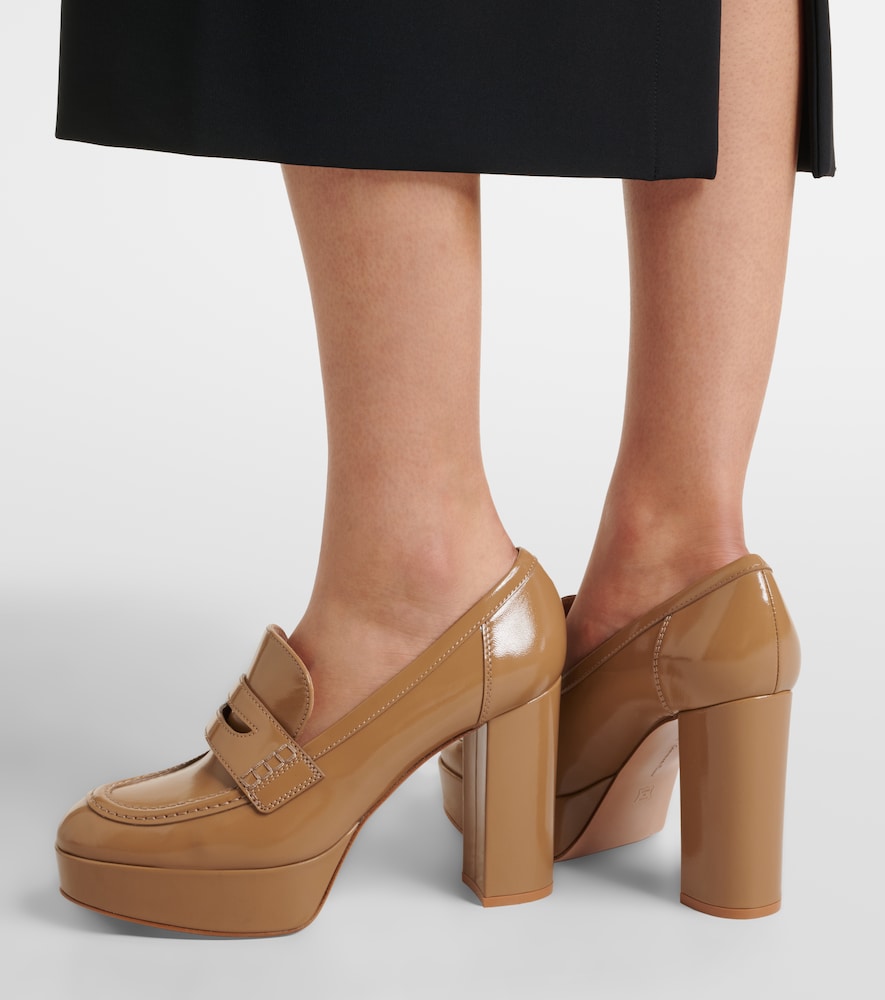 Gianvito Rossi Jenna leather loafer pumps