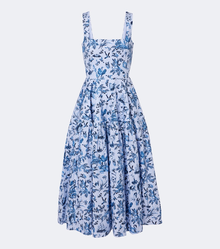 Erdem Striped printed cotton poplin midi dress | Thumbnail 7 Erdem Striped printed cotton poplin midi dress | Thumbnail 7