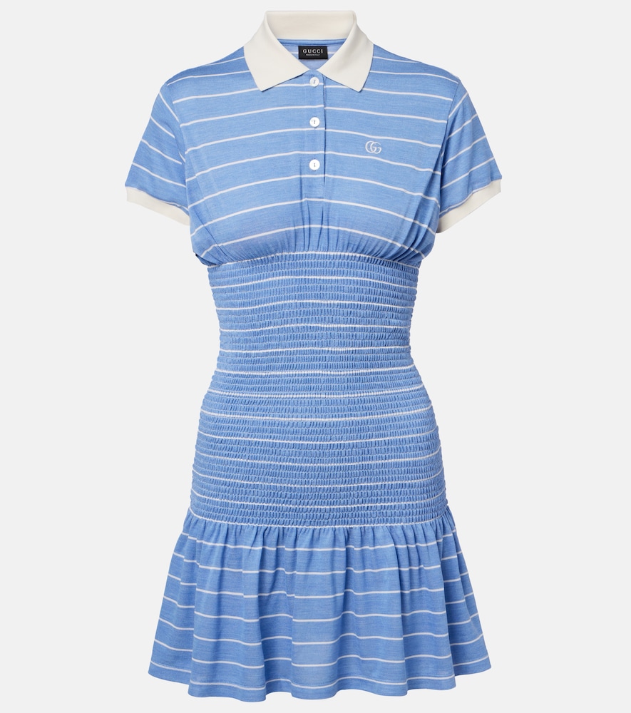Abito polo in seta a righe