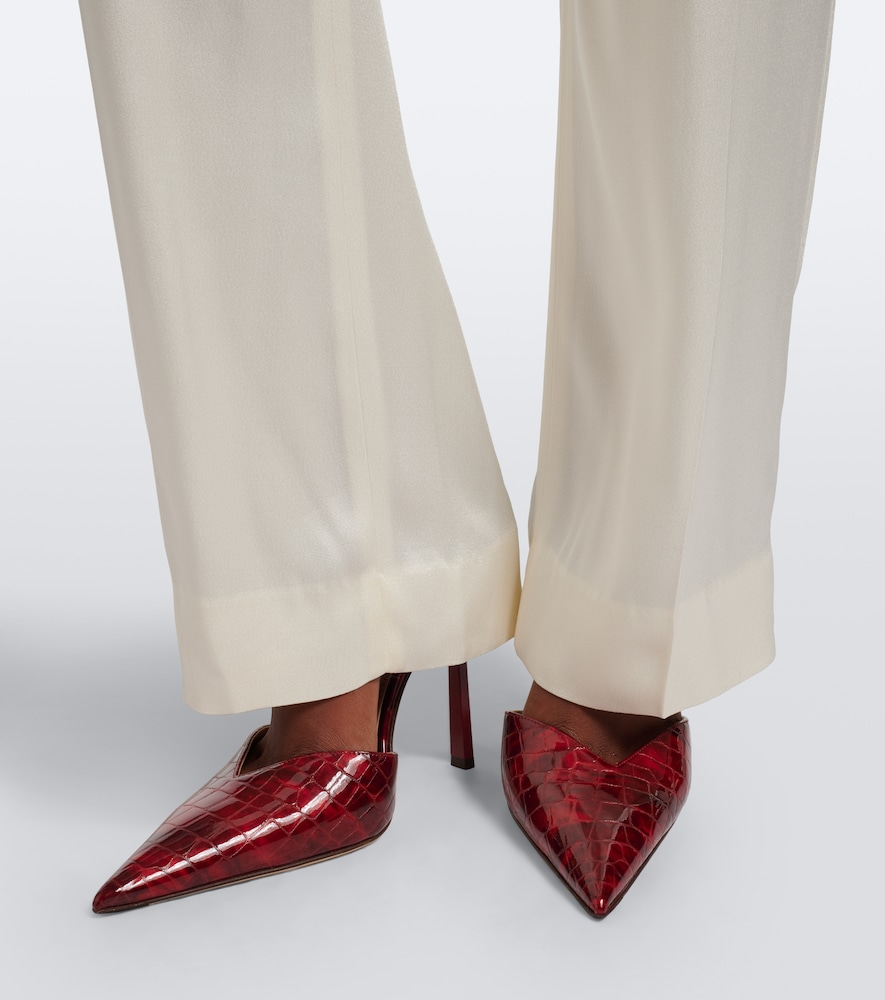 Victoria Croc-Effect Pumps