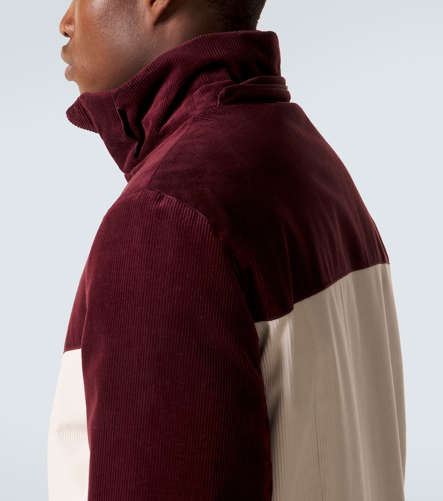 Hooded Cotton Corduroy Ski Jacket