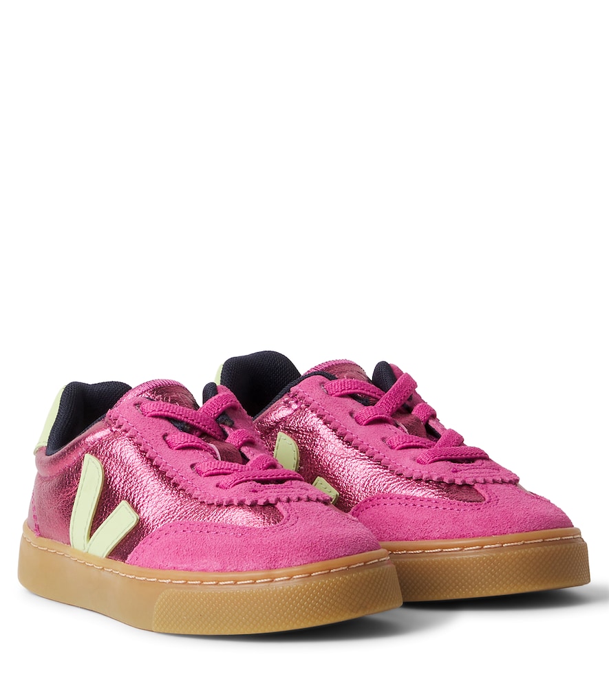 Veja Kids Pink Volley Suede-Trimmed Leather Sneakers UK Size 3 - Mytheresa