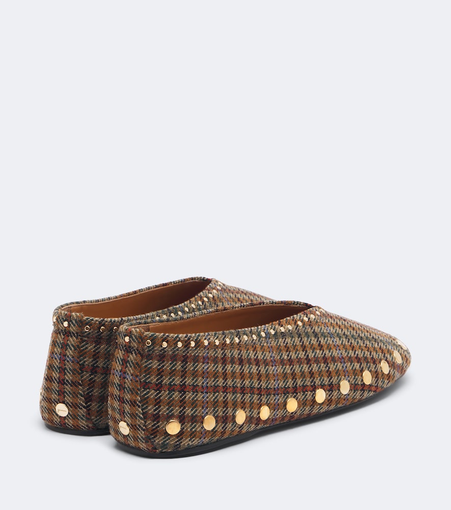 Jenny Studded Plaid Ballet Flats