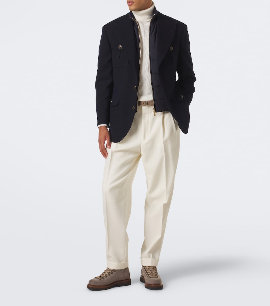 Herringbone Layered Wool And Cotton Jacket