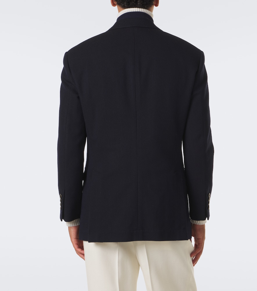 Herringbone Layered Wool And Cotton Jacket