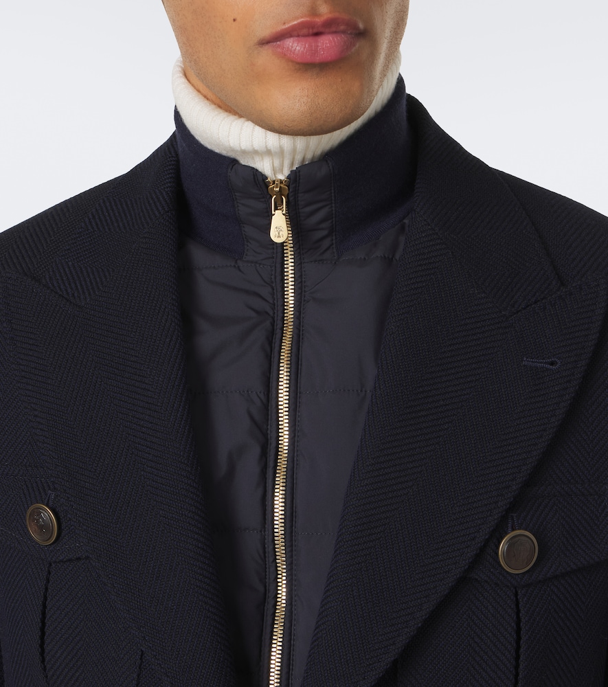 Herringbone Layered Wool And Cotton Jacket
