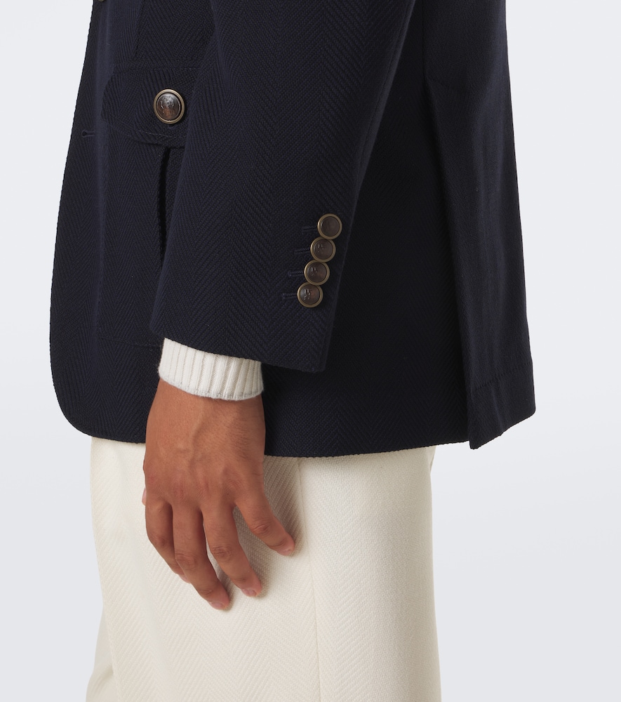 Herringbone Layered Wool And Cotton Jacket