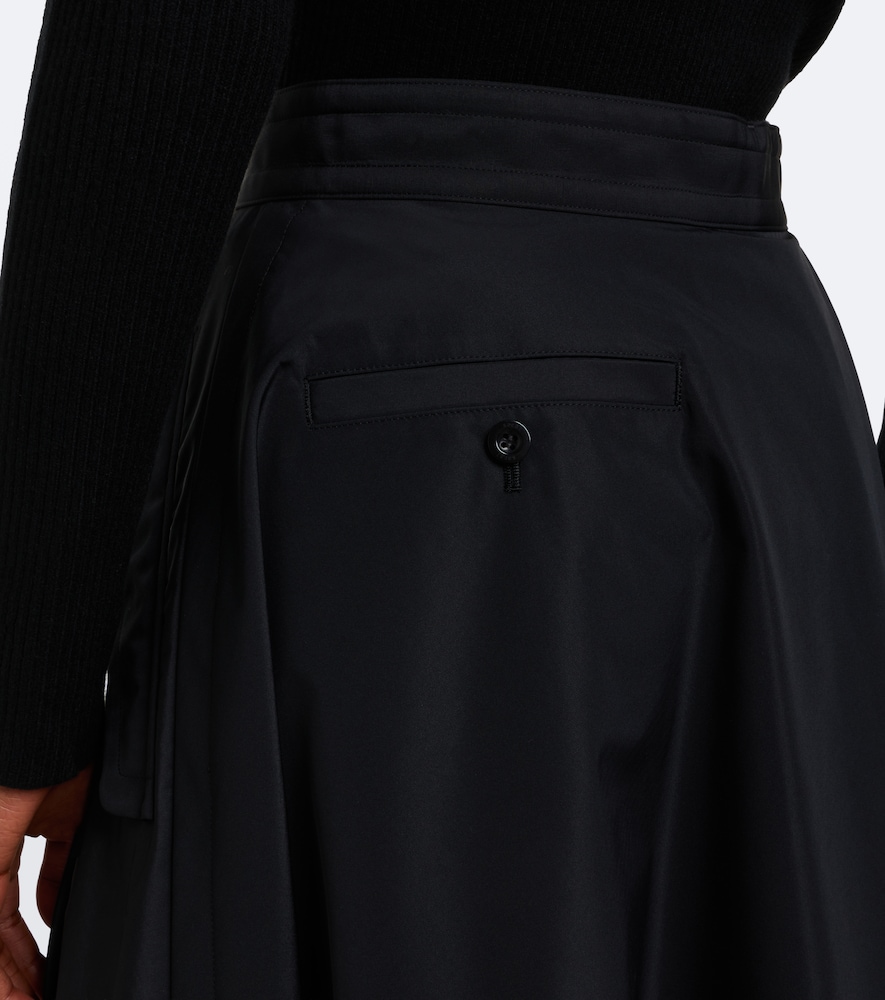 Paneled Taffeta And Wool Flannel Midi