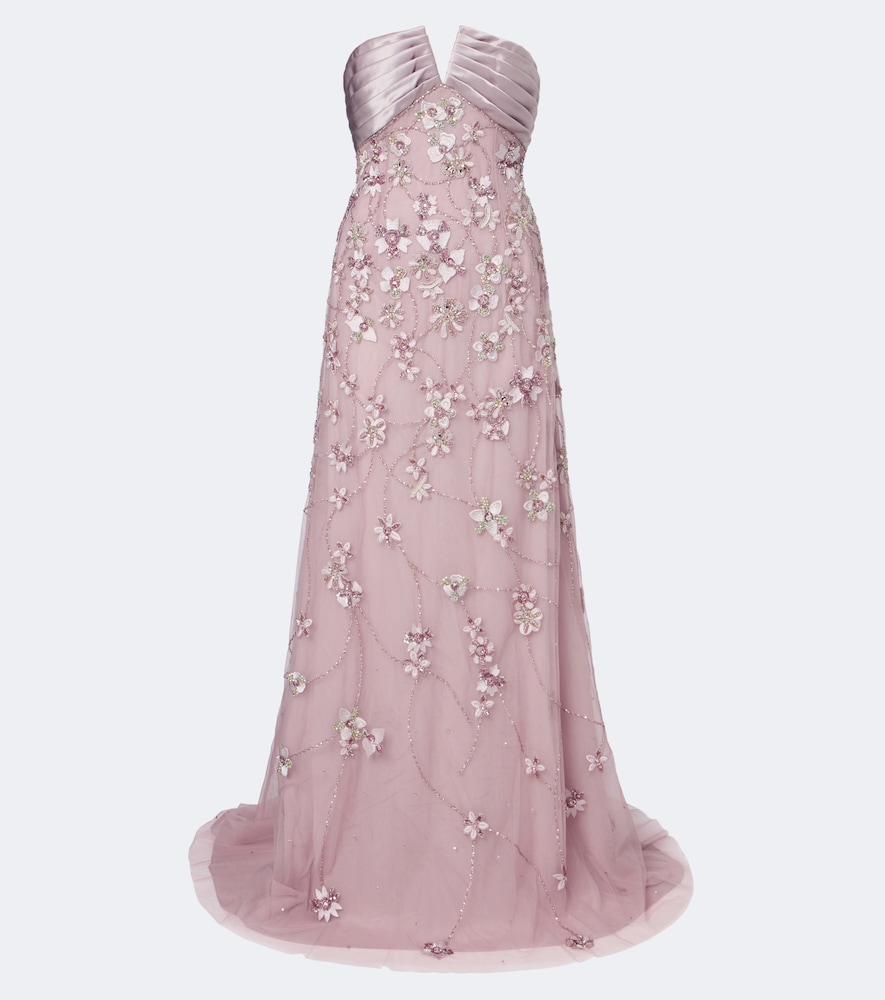 Verzierte Bustier-Robe aus Tüll