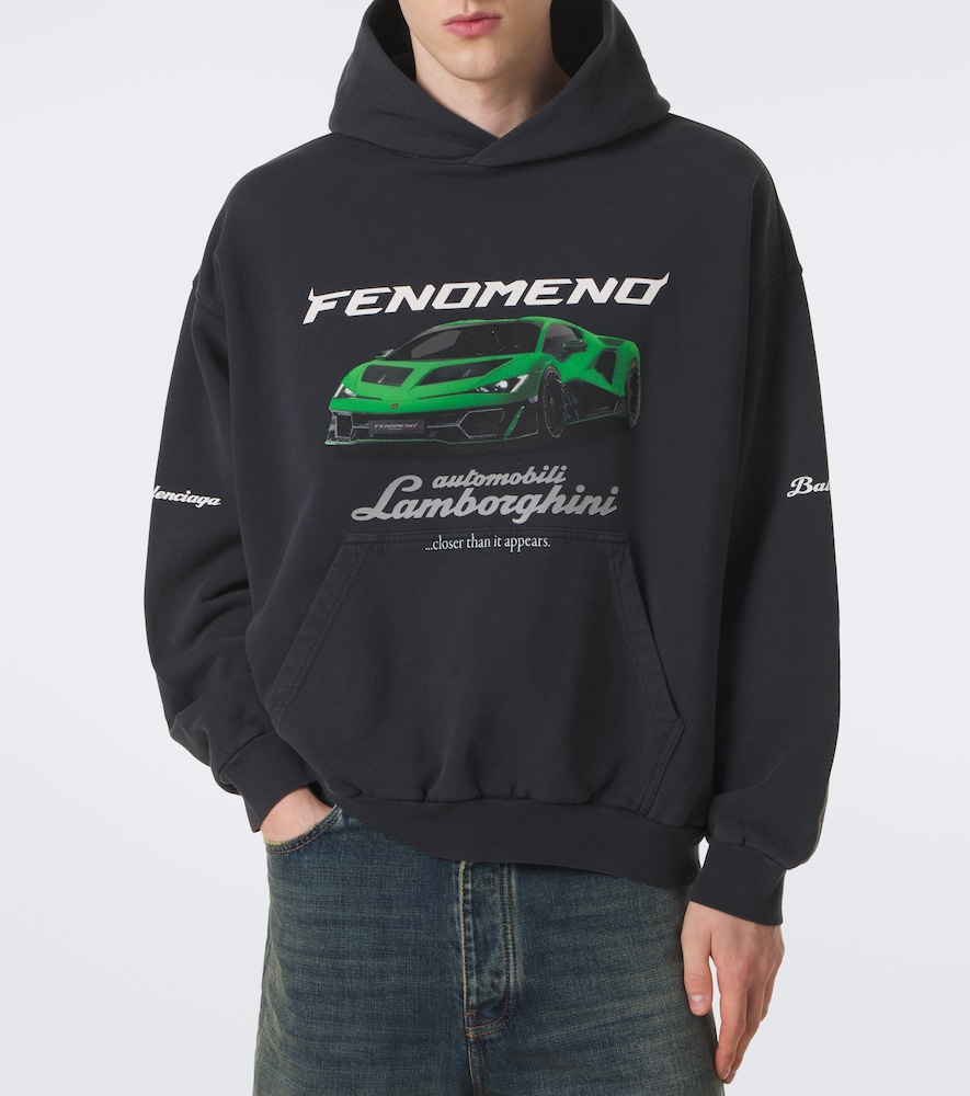 X Lamborghini Printed Cotton Jersey Hoodie