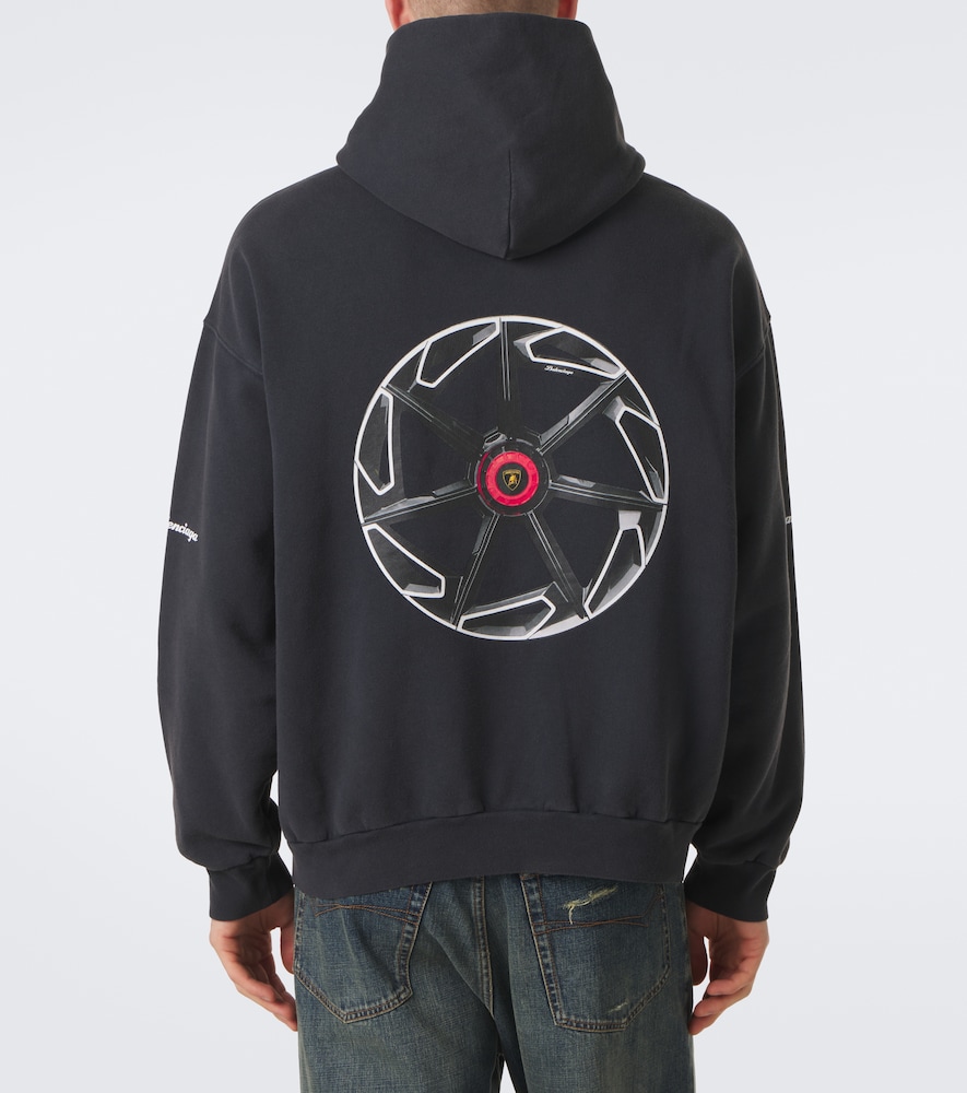 X Lamborghini Printed Cotton Jersey Hoodie