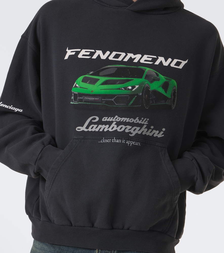 X Lamborghini Printed Cotton Jersey Hoodie