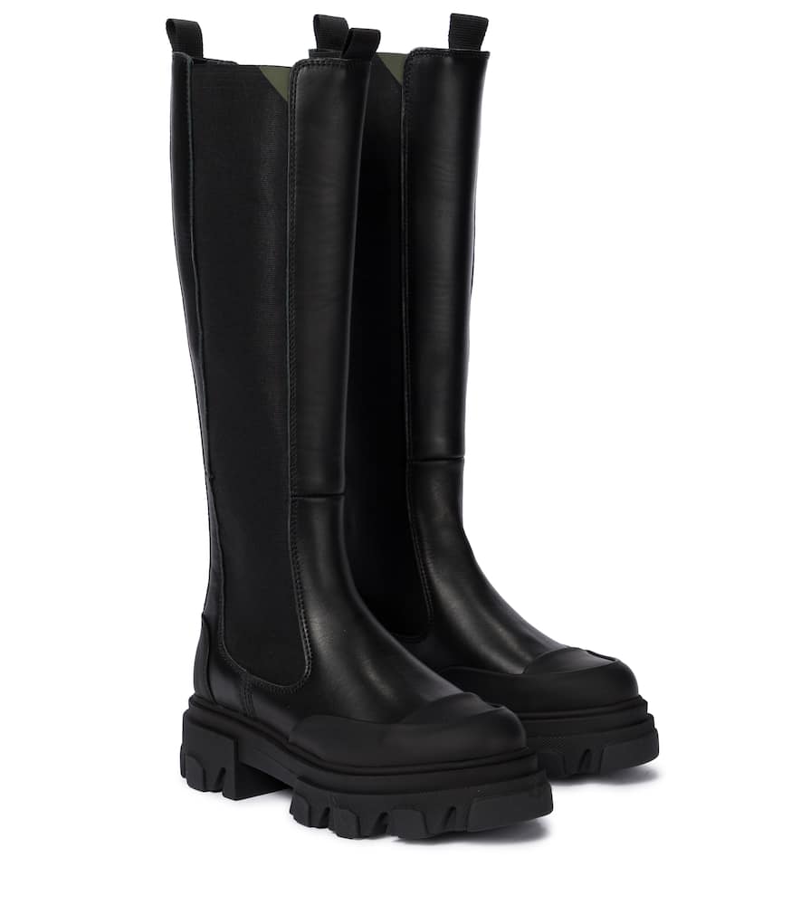 Click to view more detailed imagery on our partner's website Ganni Exclusive To Mytheresa - Leather Knee-high Boots In Black