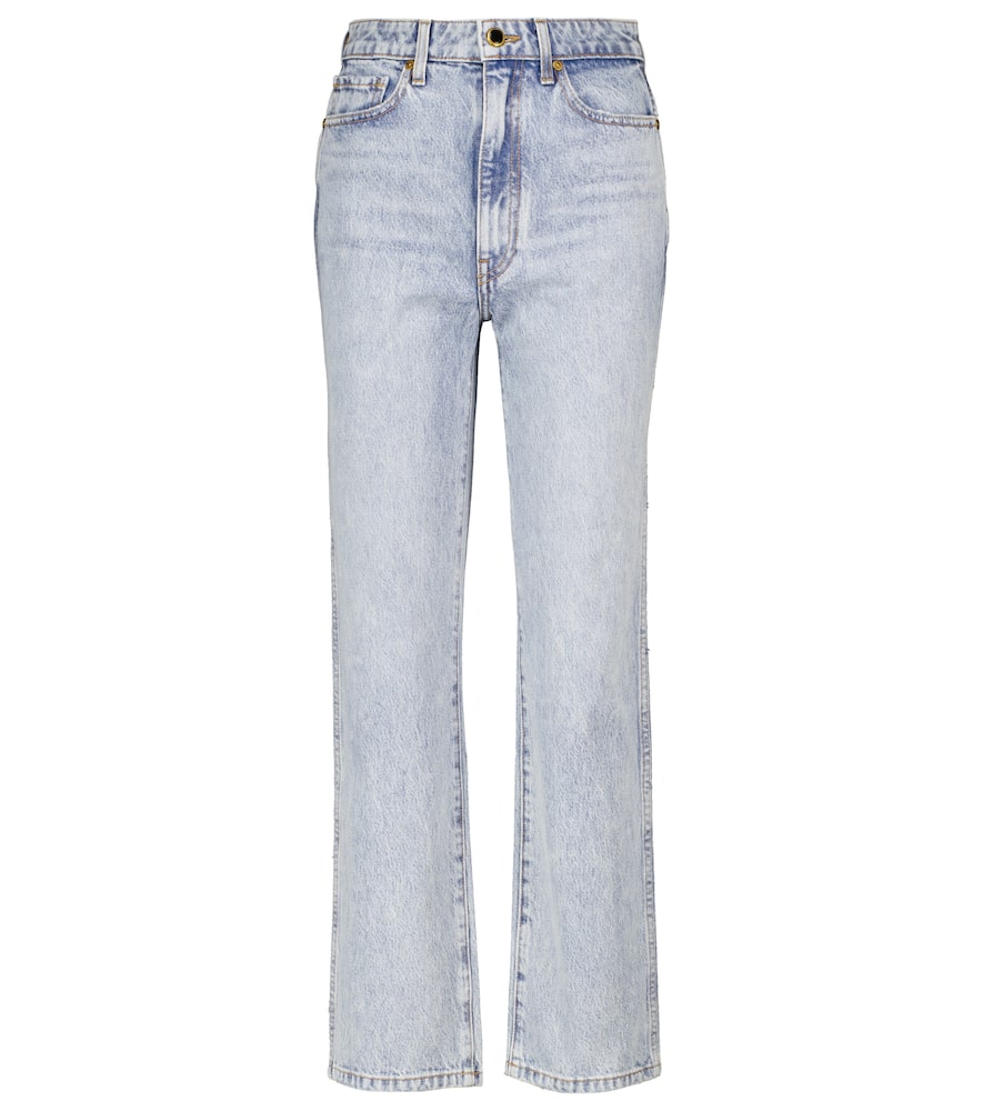 Click to view more detailed imagery on our partner's website Khaite Women's Abigail Rigid High-rise Cropped Jeans In Blue